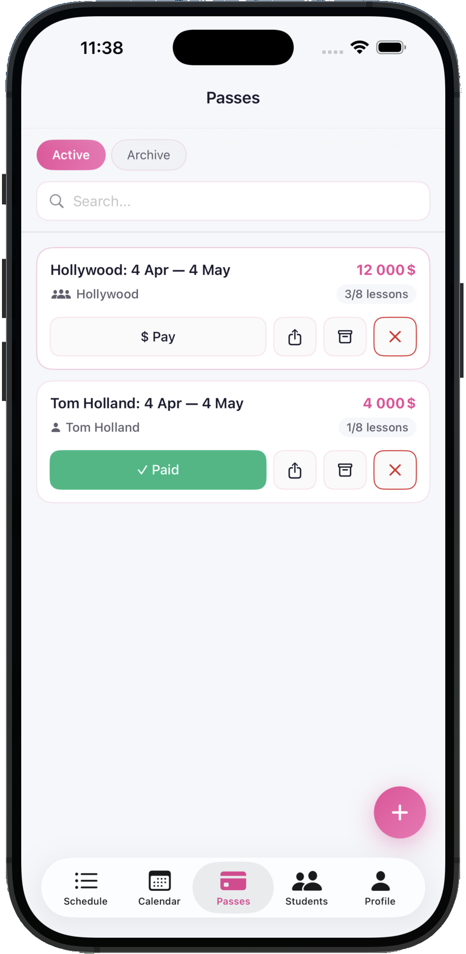 Subscriptions mobile version