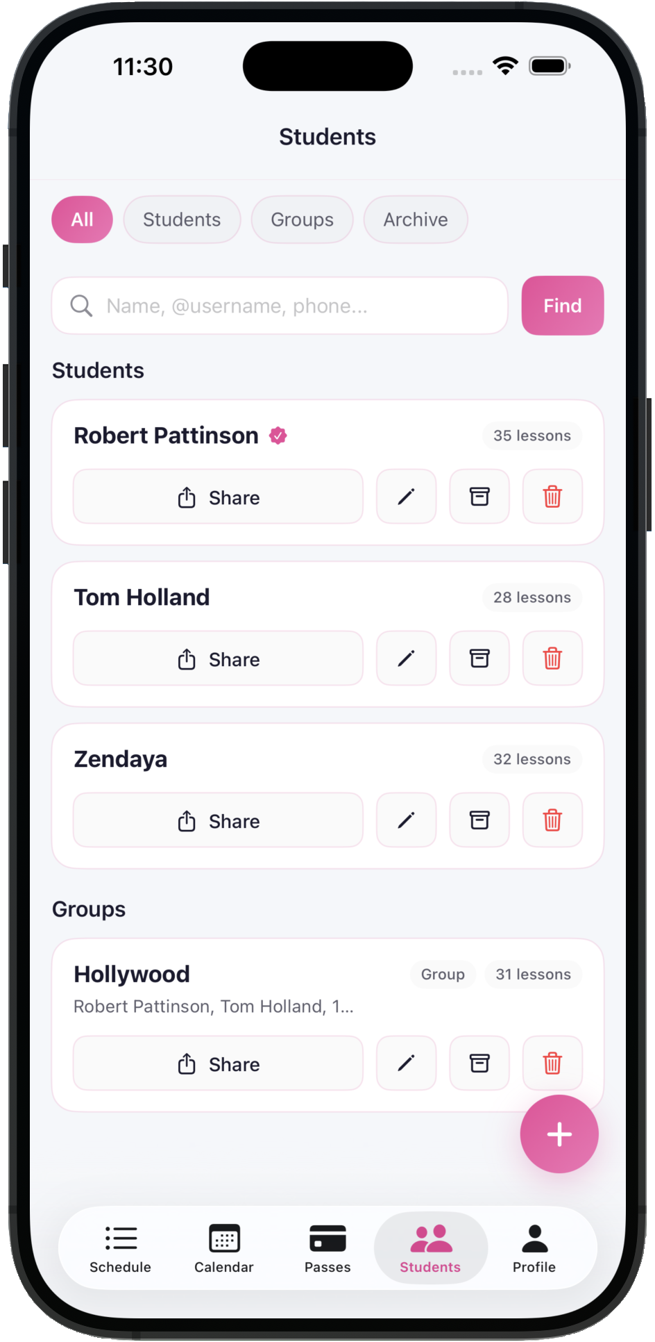 Students mobile version